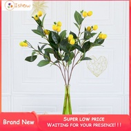[ISHOWMAL] A Bunch Artificial Lemon Branch with Green Leaves Artificial Fruit Lemon Tree❀