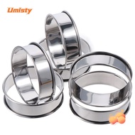 UMISTY 6 pcs Multipurpose Stainless Steel Ring Set, Silvery Stainless Steel English Muffin Ring Set,