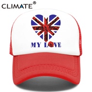 CLIMATE UK British Cap England My Love UK English Great Britain Trucker Cap Rose Britain National Day Mesh Cap Hat for British