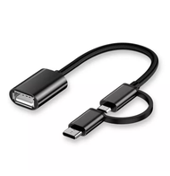 2in 1สายเคเบิลยูเอสบี OTG หัวแปลงไมโครยูเอสบีชนิด C เพื่อสายแปลง USB