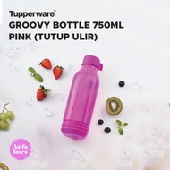 Tupperware Groovy Bottle 750ml - Botol Minum Lucu Unik Viral Kekinian - Pink (Ulir)