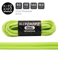 HIJAU KIPZKAPZ OS4 NEON LIME 90cm 115cm 140cm 160cm Oval Shoelace Oval Shoelaces 6mm Green Reflectiv