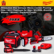 Milwaukee M12 Sensasi Mesra Combo Pruning Saw / Mini Chainsaw for Man / M12BBL Brushed Blower / Blower / Packout Cooler
