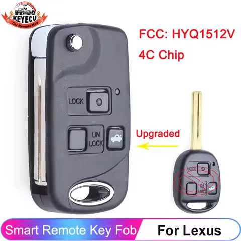 KEYECU HYQ1512V 4C Chip Remote Key Fob For Lexus ES300 GS300 GS430 GS400 IS300 LS400 1998 1999 2000 