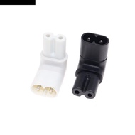 MXFASHION AC Power Adapter Black White Right Angled Angle Conversion C7-C8 Female To Male C7 Female 