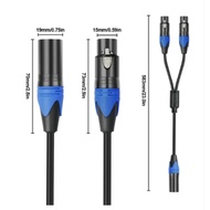 50cm XLR Splitter Cable 1 XLR Male To 2 XLR Female XLR Y Splitter Cable Splitter Cord for mic mixer