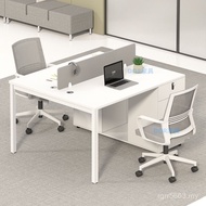 Simple Combination Employee Staff Office Furniture 2 Work Table White Four-Person Table Chair 4-Pers
