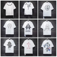 NL7U Chrome Hearts Cross Embroidery Printed Pullover Pure Cotton Short-Sleeved T-Shirt