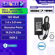 DELL ORIGINAL 180W 19.5V~9.23A (RECTANGLE DESIGN) CONNECTOR: BIG 7.4*5.0MM P/N: WW4XY, DA180PM111, D