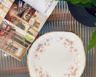 英國名牌Paragon骨瓷古董手繪描金玫瑰下午茶具大碟子一件