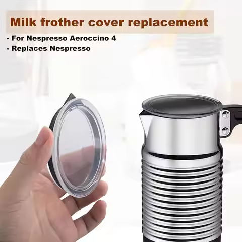 Milk Frother Lid for Nespresso Aeroccino 4, Plastic Milk Frother Cover Lid Seal Replacement Parts fo