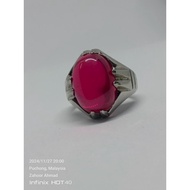 Cincin batu merah delima siam ring alpak size 15-25 ring