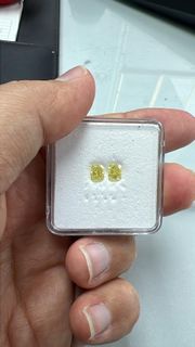 GIA 鑑定 Fancy Intense Yellow 濃彩黃鑽石對石matching pair
