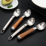 304Stainless Steel Ice Cream Scoop Ball Scoop Ice Cream Spoon Rosewood Spoon Fruit Scoop Watermelon 