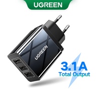 UGREEN Travel Wall USB EU Plug Charger - 3 Ports (5V/3.1A)