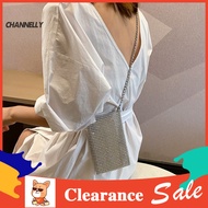 [CHA] Portable Shoulder Mini Bag  Women’s Sequin Shoulder Bag with Stainless Steel Chain Strap – Lar