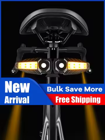 Wireless Bike Turn Signal Tail Light Ground Projection Remote Control 30 Yellow LED Safety
