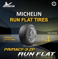 Michelin PRIMACY 3 ZP RUN FLAT ยางใหม่ ผลิตปี2023 มีหลายขนาด ราคาต่อ1เส้น สินค้ามีรับประกันจากมิชลิน แถมจุ๊บลมยางต่อเส้น ยางรันแฟลต ขอบ17 ขอบ18 ขอบ19 225/55R17 One
