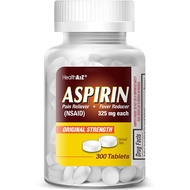 HealthA2Z Aspirin 325mg, 300 Count, Uncoated,Compare to Bayer® Active Ingredients