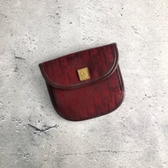 【 日本直送 名牌中古包 】Christian Dior 迪奧 緹花 零錢包 紅色 vintage 古董 4vky8y