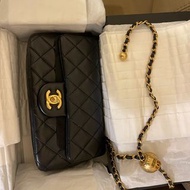 CHANEL 20cm 金球 黑色 羊皮 晶片款 Full set