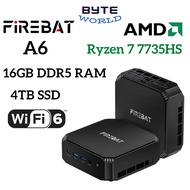 Firebat A6 AMD Ryzen 7 7735HS Windows Mini PC 16GB DDR5 RAM 4TB SSD Computer Desktop PC Gaming PC