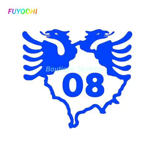 FUYOOHI Boutique Sticker Kosovo Map Albania Double-Headed Eagle Car Stickers Motorcycle Waterproof D