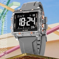SMAEL Square Sports Electronic Watch Men Women Trendy Waterproof Luminous Multifunctional Large Dial