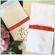 6pcs Embossed White Flower Angpau Envelopes, 9x17cm by fgpaper