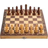 Chess Wooden Wooden Checker Board Solid Wood Pieces Folding Chess Board High-end Puzzle Chess Game Gift