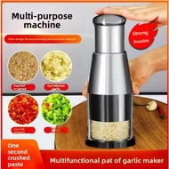 Manual Garlic Chopper Stainless Steel Handheld Garlic Masher Food Chopper Slicer Vegetable Cooking C