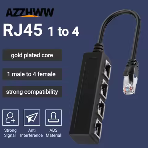 Ethernet Splitter 1 to 4 RJ45 Network Splitter Starlink Ethernet Adapter, LAN Internet Cable Adapter