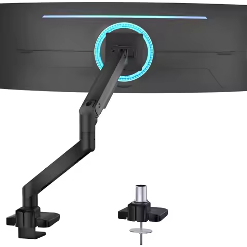 Ultrawide Monitor Arm for 17 to 49 Inch Heavy Duty Curved Screens Holds Up to 44 Lbs with Adjustable