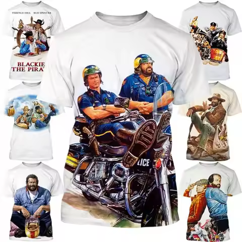 Summer Bud Spencer/Terence Hill 3D Street Fashion Men's Outdoor Sports Breathable Quick-Drying Men's