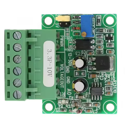 3.3P-5V 3.3V for PWM to 0-10V Voltage Output Converter with Support for 100Hz to 3kHz Frequency Rang
