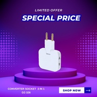 Mini 3-branch EU power plug 180 degree socket converter US extension plug DZ-326