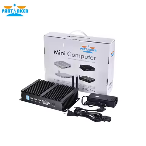 Partaker Fanless Mini PC i5 4200U Industrial Mini Computer 24 Hours Working 2 COM HDMI VGA Dual Disp