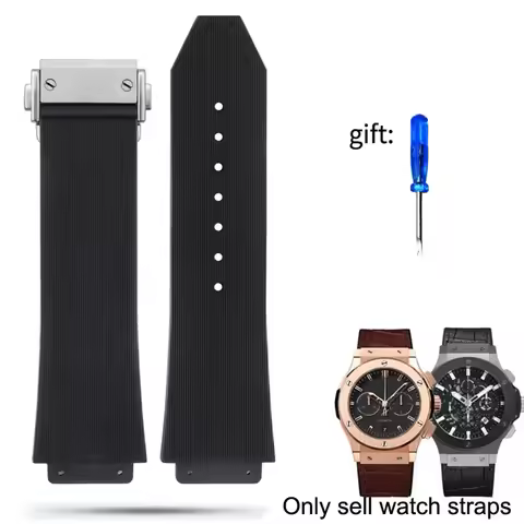 Watch Band for Hublot Big Band Silicone Waterproof Men's Watch Strap Chain Watch Accessories Rubber