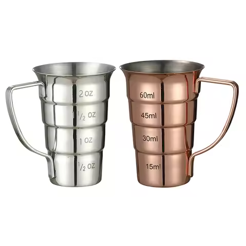 Cocktail Jigger, 2 OZ, Stainless w/Handle