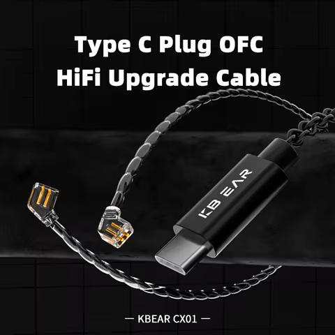 KBEAR CX01 Type C Plug OFC HiFi Upgrade Cable 2PIN ODC/2PIN 0.78mm Good choice for your phone callin