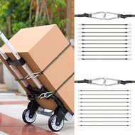 Pack of 10 Latex Tension Rope with Carabiner Elastic Luggage Tensioning Rope with Carabiner 35 or 48