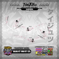 【PREMIUM UV PRINT】TRANSPARENT BAJAJ CT 100/CT 125 STICKER DECALS ( SAKURA )【ThaijutsuStickers】