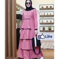 Belinda Dress Gamis Terbaru 2021 Modern Lebaran Baju Muslim Wanita Mewah Murah Pakaian Syari Idul Fitri Longdress Elegan Import Dress Dewasa Kekinian