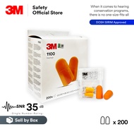 3M™ 1100 Soft Foam Earplugs SNR 35 dB/ DOSH SIRIM Approved/ Travel/ Sleeping/ No More Noise During F