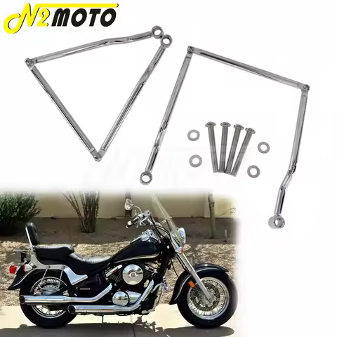 Chrome Motorcycle Adjustable Saddle Bag Support Bars Mounts Bracket Side Luggage for Kawasaki Vulcan