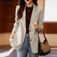 MOMONACO ZANZEA Korean Style Women's Blazer Fashion Laple Solid Coats Elegant Office Wear Blazer OL Work Jackets Suits #11