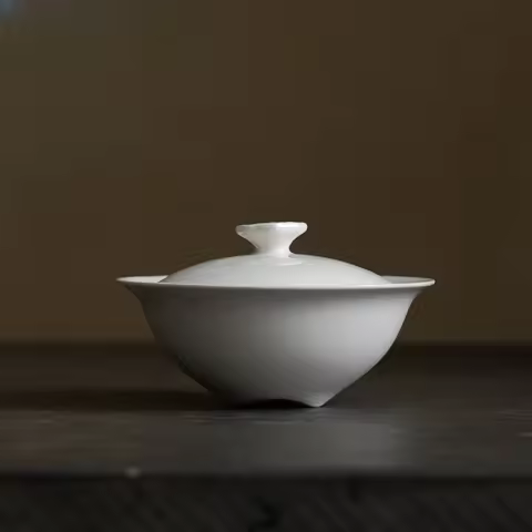 Japanese Style Plant Ash Handmade Cover Bowl Household Kung Fu Set Ancient Tea Tureen Tea Maker Gaiw