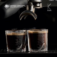 KOHI Glass Brewing Vessel Coffee Concept Italian espresso thick square extraction cup ounce measurem