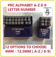 PRC ALPHABET A-Z 0-9 ( 4 - 12.5MM ) LETTER NUMBER NOMBOR PUNCH PUNCHES PLATE BOARD STAMP CHOP PUNCH 