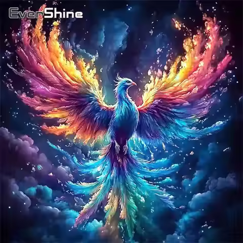 Evershine Full Square Round Diamond Mosaic Phoenix Animal DIY Acrylic Craft Supplies Diamond Paintin